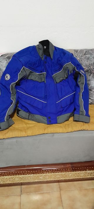 Chaqueta Moto Hebo Azul y Gris talla L 

