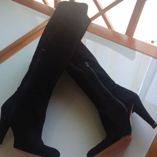 Botas altas tacón ante negro