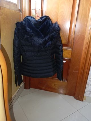 Chaqueta Zara Negra Plumas Talla S