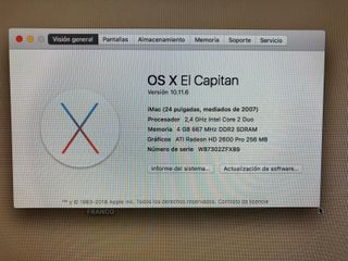 iMac 24” (2007) Buen Estado + Teclado y Ratón