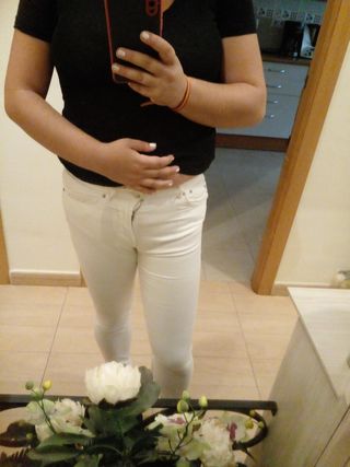 Jeans blancos Bershka talla 38