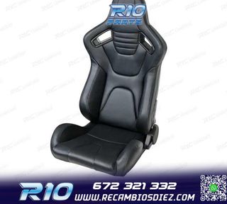 ASIENTO BAQUET UNIVERSAL CUERO NEGRO LOOK EVO