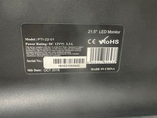 Monitor led  21.5 Negro. sin cables y marca