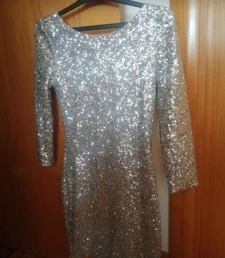 Vestido de fiesta plateado