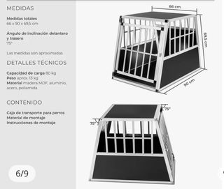 Jaula para perros tectake 90x65x69,5