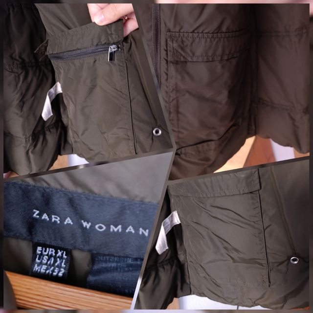 Chaqueta acolchada Zara verde oliva.