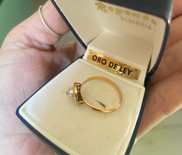 Anillo Oro 18k Perla Vintage