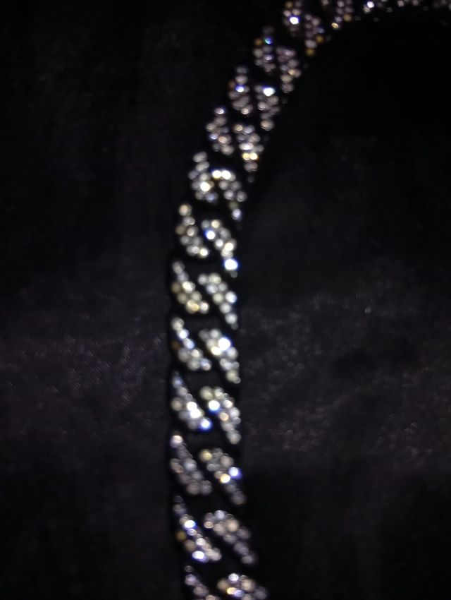 Collar de eslabones cubanos con diamantes