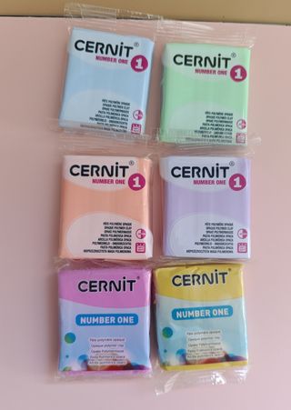 X6 arcilla polimérica Cernit One tonos pastel