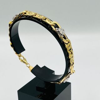 PULSERA TIPO CARTIER MEDUSA GRECA BICOLOR, 18K