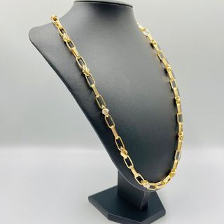 CADENA FORZADA GRECA MEDUSA BICOLOR.ORO 18K.