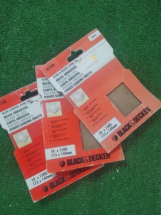 Lote 3 Paquetes Lijas Black & Decker 150G(10UDS)