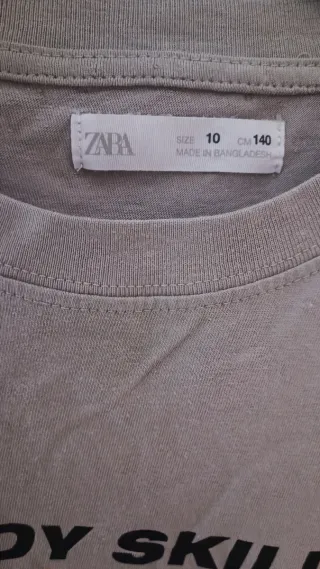 Camiseta Zara Manga Larga Gris