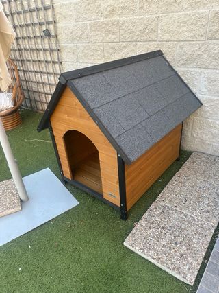 Caseta para perro de madera grande 