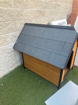 Caseta para perro de madera grande 