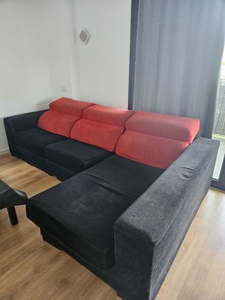 Sofá chaise longue de calidad con baúl
