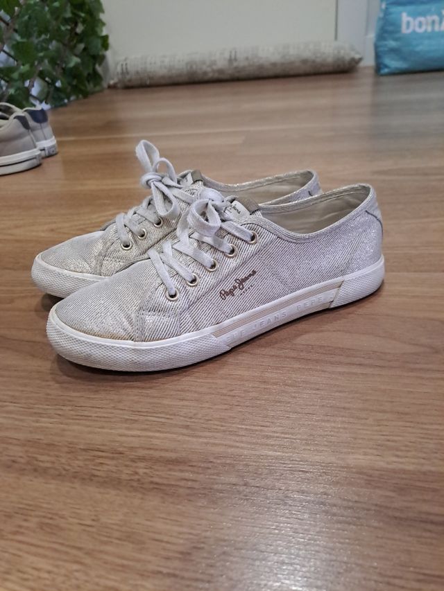 Zapatillas Pepe Jeans Plata Mujer