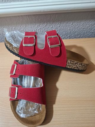 Sandalias Serraje Talla 40 Rojas