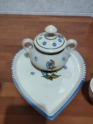 Servizio caffè zuccheriera ceramica decorata