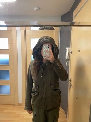 Abrigo trenca verde militar