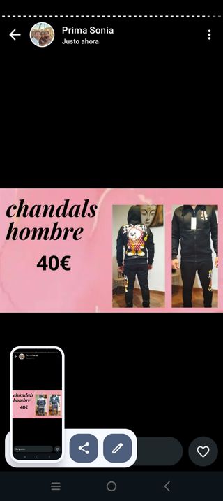 Chandal completo hombre 35€
Talla ( L ) 
