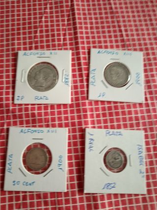 Lote monedas plata Alfonso XIII