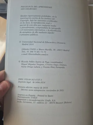 Libro psicologia del aprendizaje (UNED)