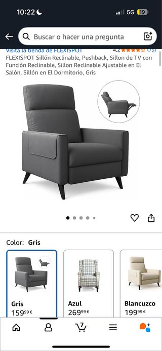 Sillón relax gris montado a estrenar!