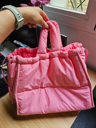 Bolso de tela rosa