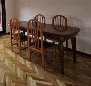 Mesa comedor y 4 sillas madera