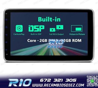 RADIO GPS ANDROID 14 GPS 1DIN LCD TÁCTIL 10"