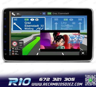 RADIO GPS ANDROID 14 GPS 1DIN LCD TÁCTIL 10"