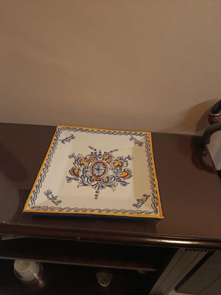 Lámpara cerámica y bandeja a juego