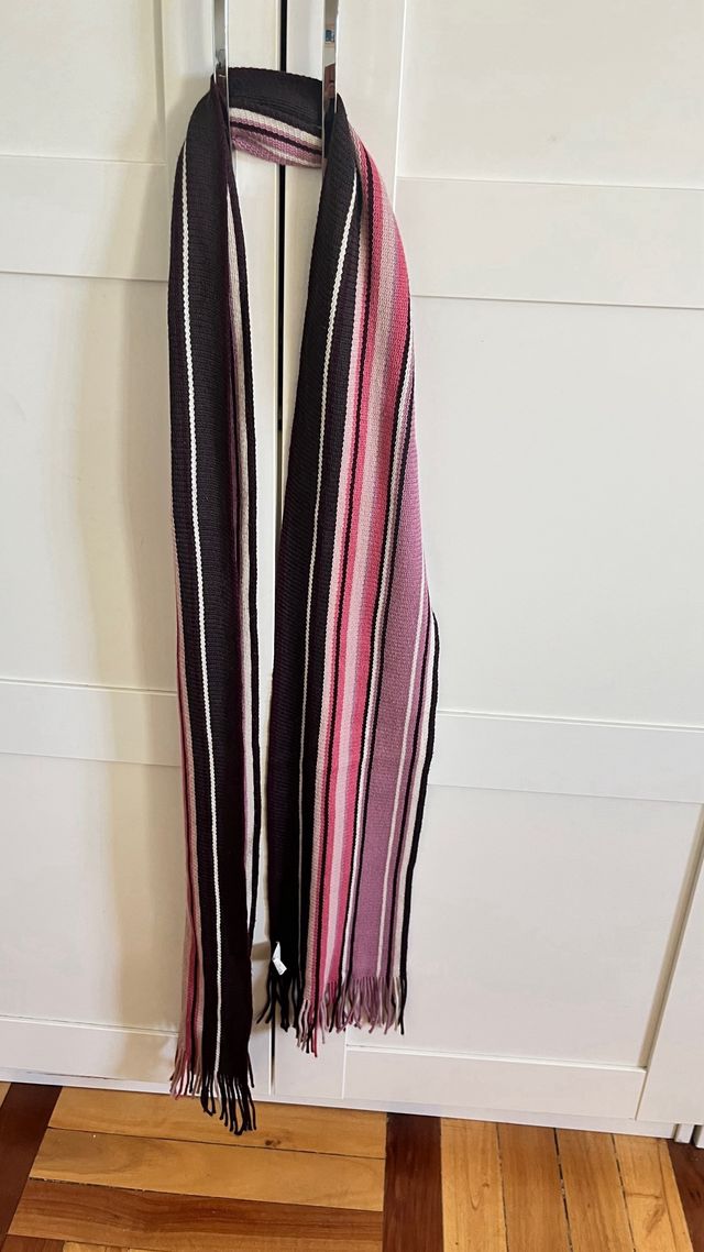 Bufanda Caroll tonos rosa palo y berenjena