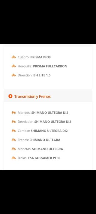 Bicicleta de carretera BH Prisma Ultegra Di2 