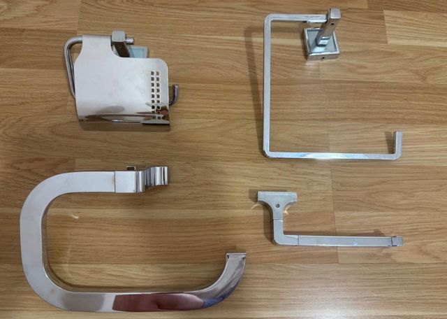 Accesorios Baño Metal Plateado