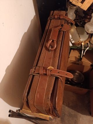 Maleta vintage de cuero marrón