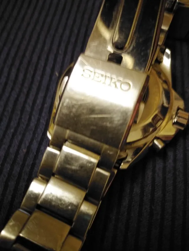 Reloj Seiko Kinetic Hombre Negro/Plata