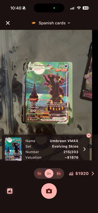 Carta Pokémon Umbreon VMAX Evolving Skies