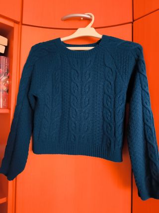 Jersey Mujer Azul Trenzado Talla S