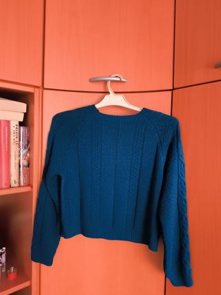 Jersey Mujer Azul Trenzado Talla S