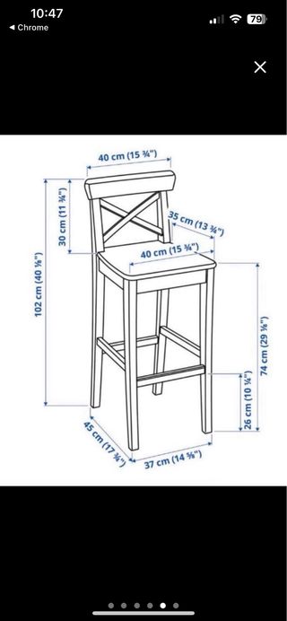 Taburete Alto/ Silla Ingolf Ikea blanco
