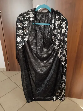 Mantello Halloween Teschio Nero
