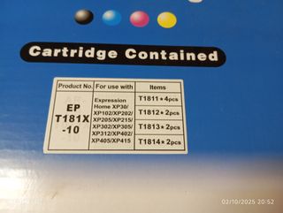 Pack 10 Cartuchos Tinta Epson T1811-T1814