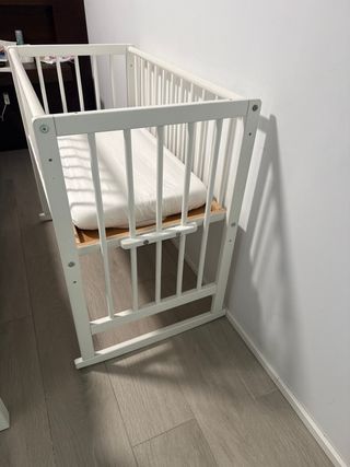 Cuna colecho blanca madera
