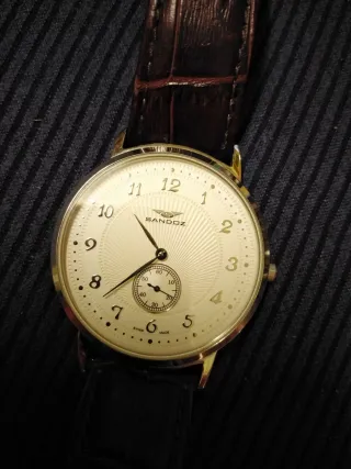 Reloj Sandoz Pulsera Hombre Dorado Marrón