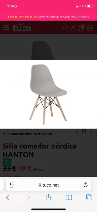 4 nuove sedie da pranzo nordiche HANTON! Nella tua scatola 