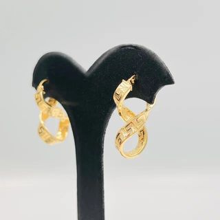 PENDIENTES INFINITO GRECA. Hueco Oro 18k.