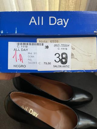 Zapatos All Day Piel Negro Talla 38