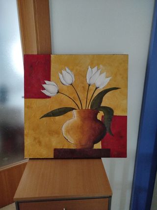 Cuadro decorativo de jarrón con flores